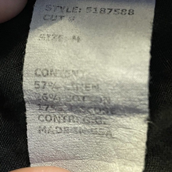 Cut Loose Linen Blend Handkerchief Hem Button Front Top - Picture 7 of 7